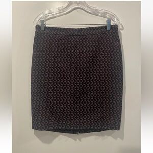 Ann Taylor LOFT Purple Geometric Print  Pencil Skirt Career Womens 8 (54)